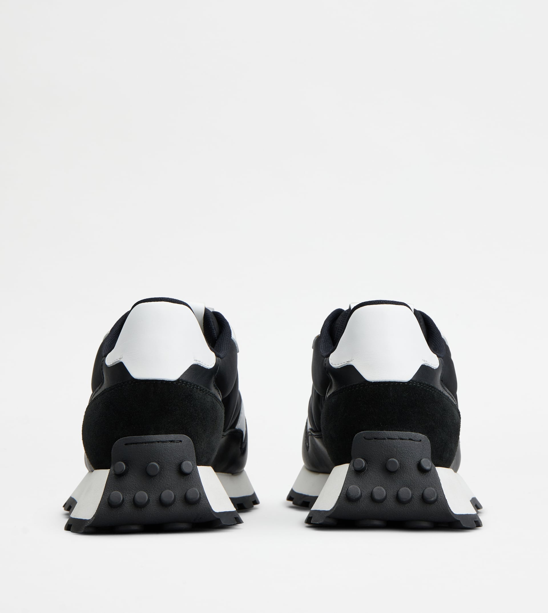 SNEAKERS IN LEATHER AND FABRIC - WHITE, BLACK - 2