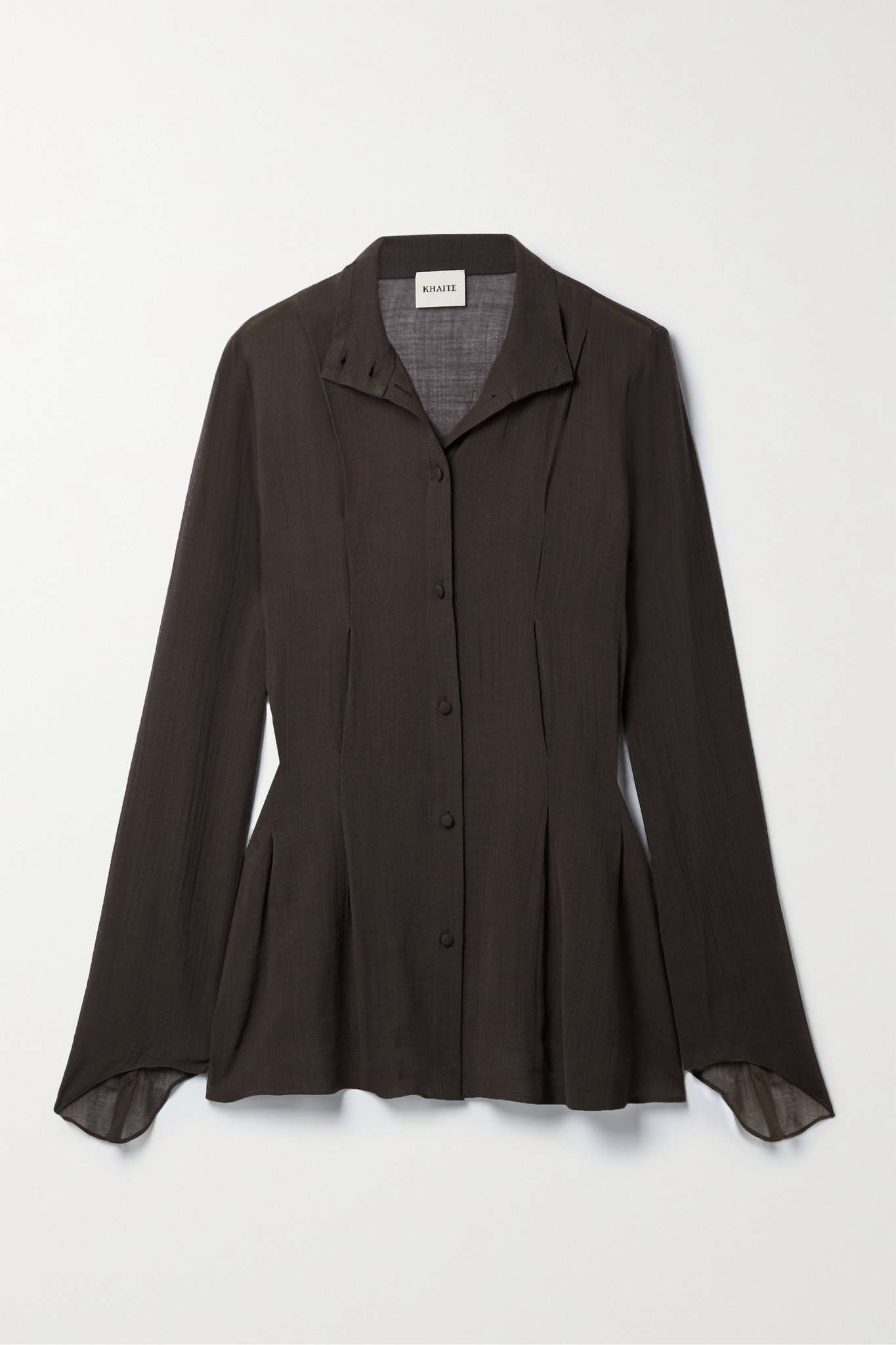 Miles pleated wool-blend voile shirt - 1