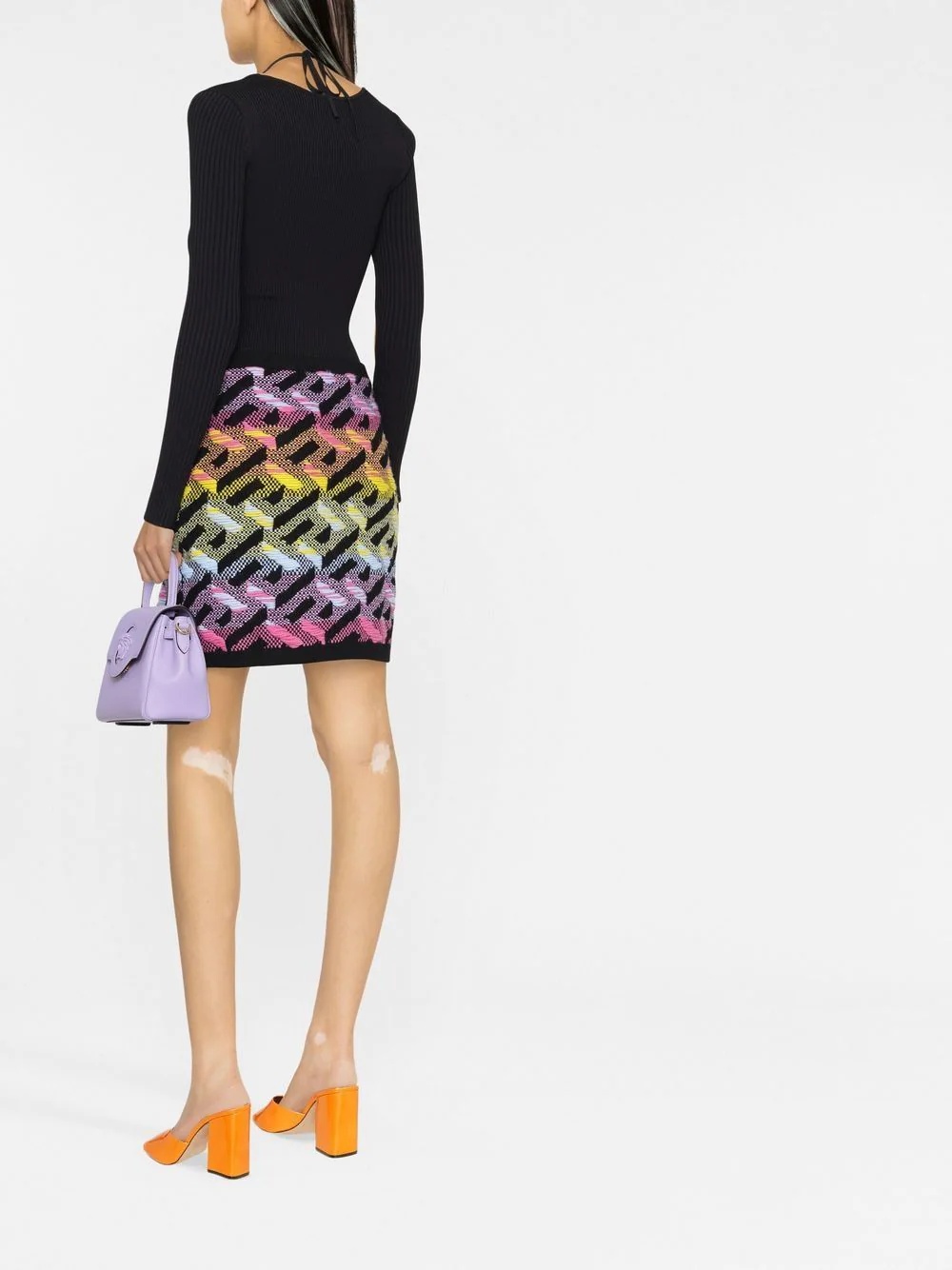 greca-knit mini skirt - 4
