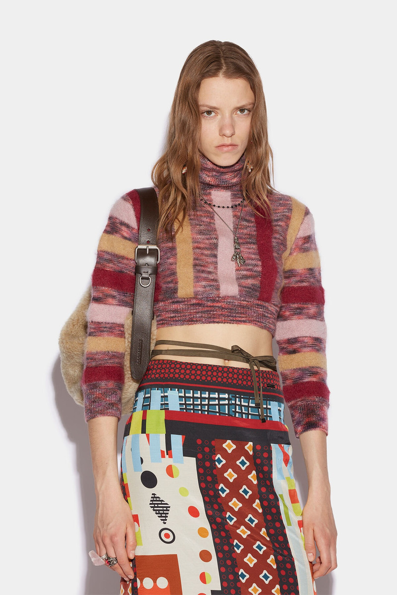STRIPED CROPPED TURTLE NECK - 1