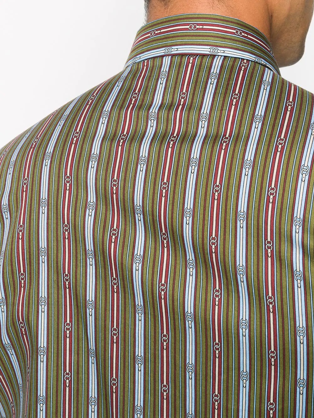 Striped Scarf-print cotton shirt - 5