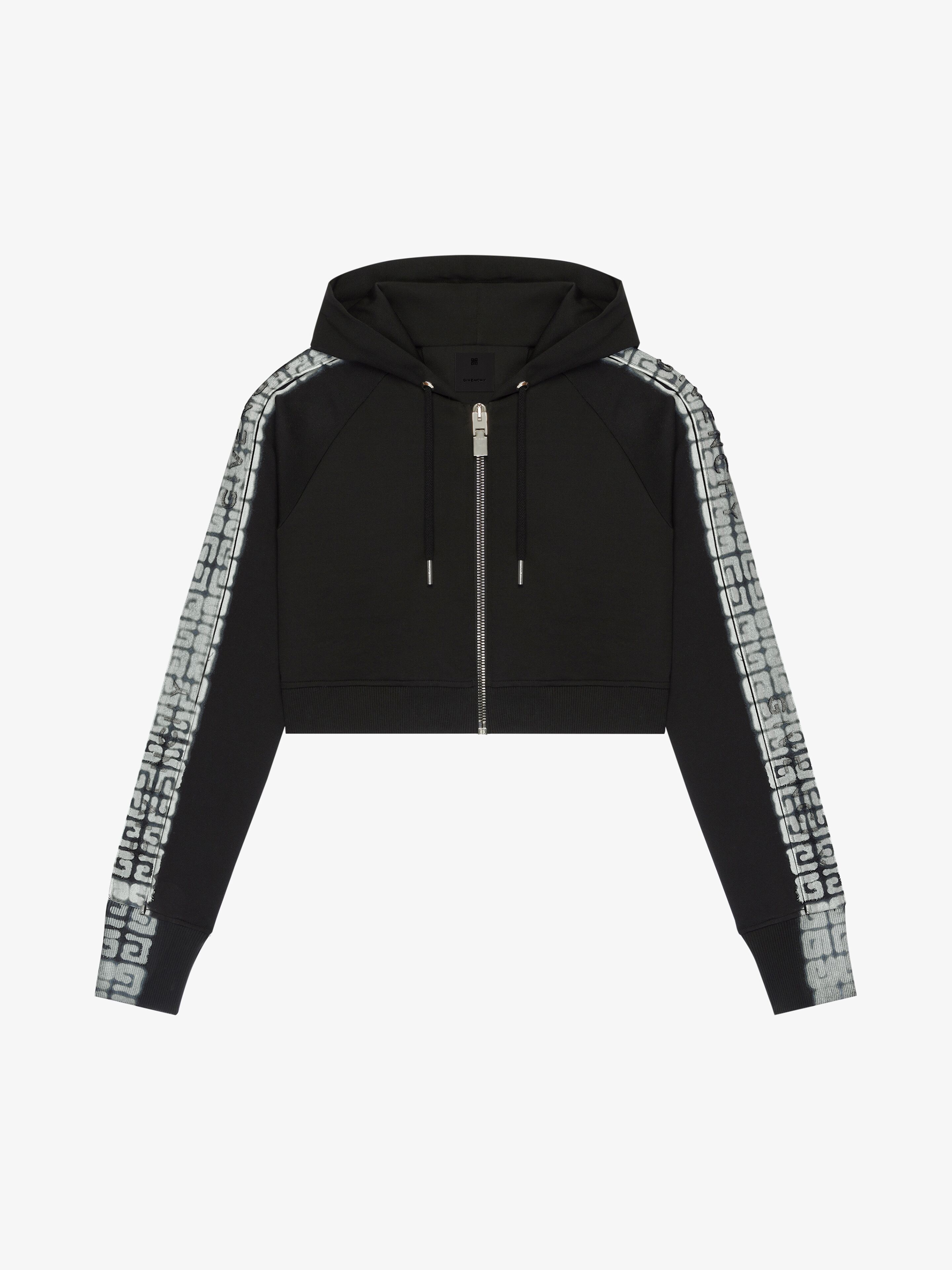 GIVENCHY ZIPPED HOODIE WITH TAG EFFECT 4G WEBBING - 4