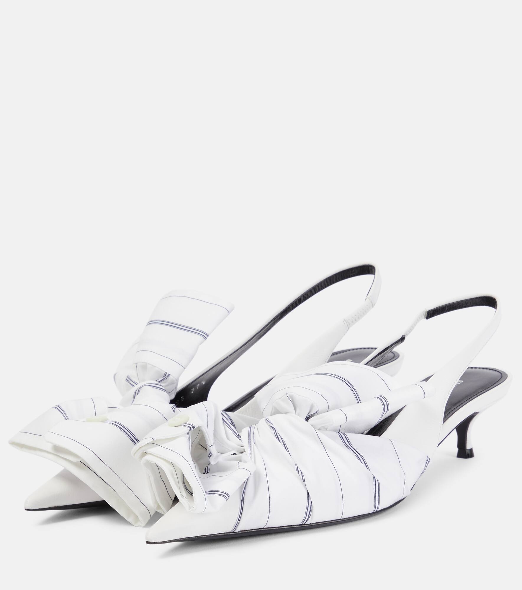 【BALENCIAGA】40mmナイロン混紡のナイフボウミュール 新作*BALENCIAGA*ナイフ 40 レザー スリングバック パンプス