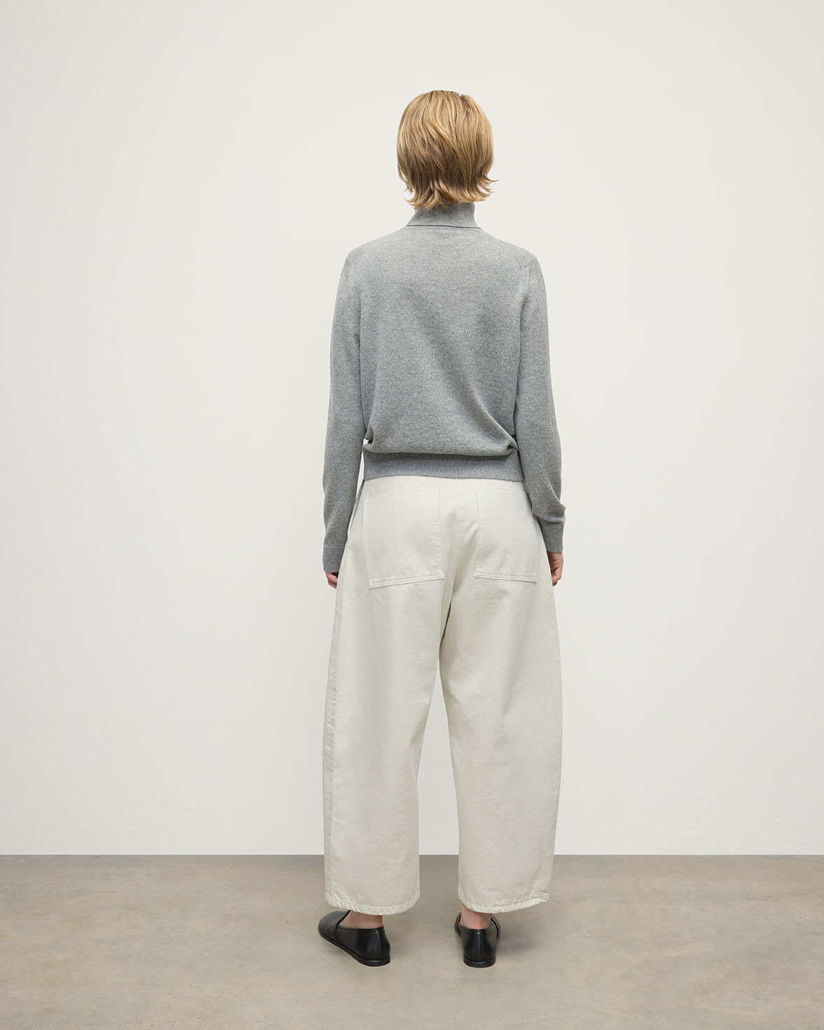 Classic Cashmere Grey Roll Neck Jumper - 4