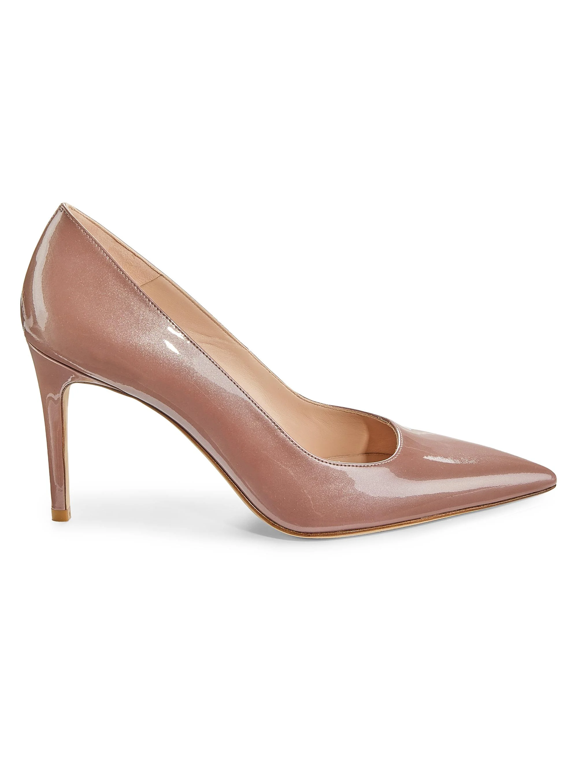Women's Stuart Power 85MM Patent Leather Pumps - Almost Mauve - 1
