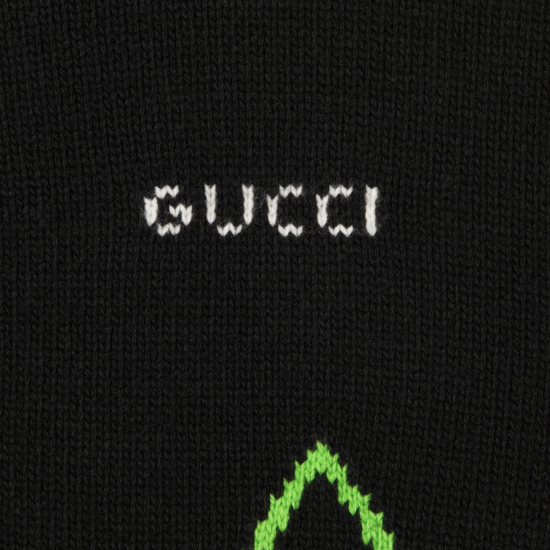 Wool jacquard zip jacket with intarsia 6