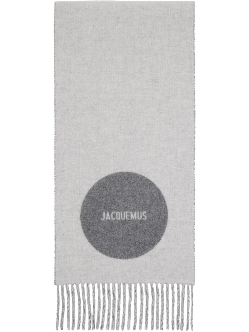 JACQUEMUS Gray 'The Rond Carré' Scarf outlook