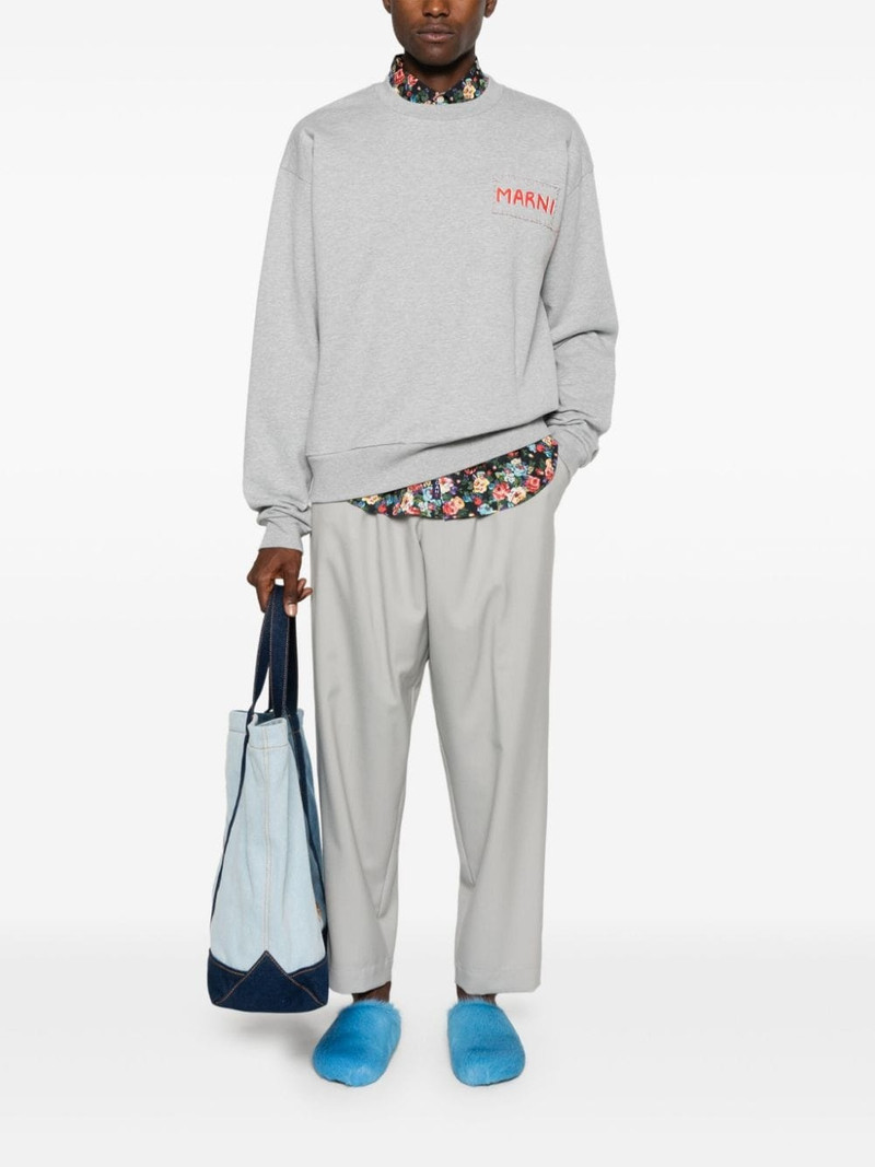 Marni logo-print cotton sweatshirt outlook