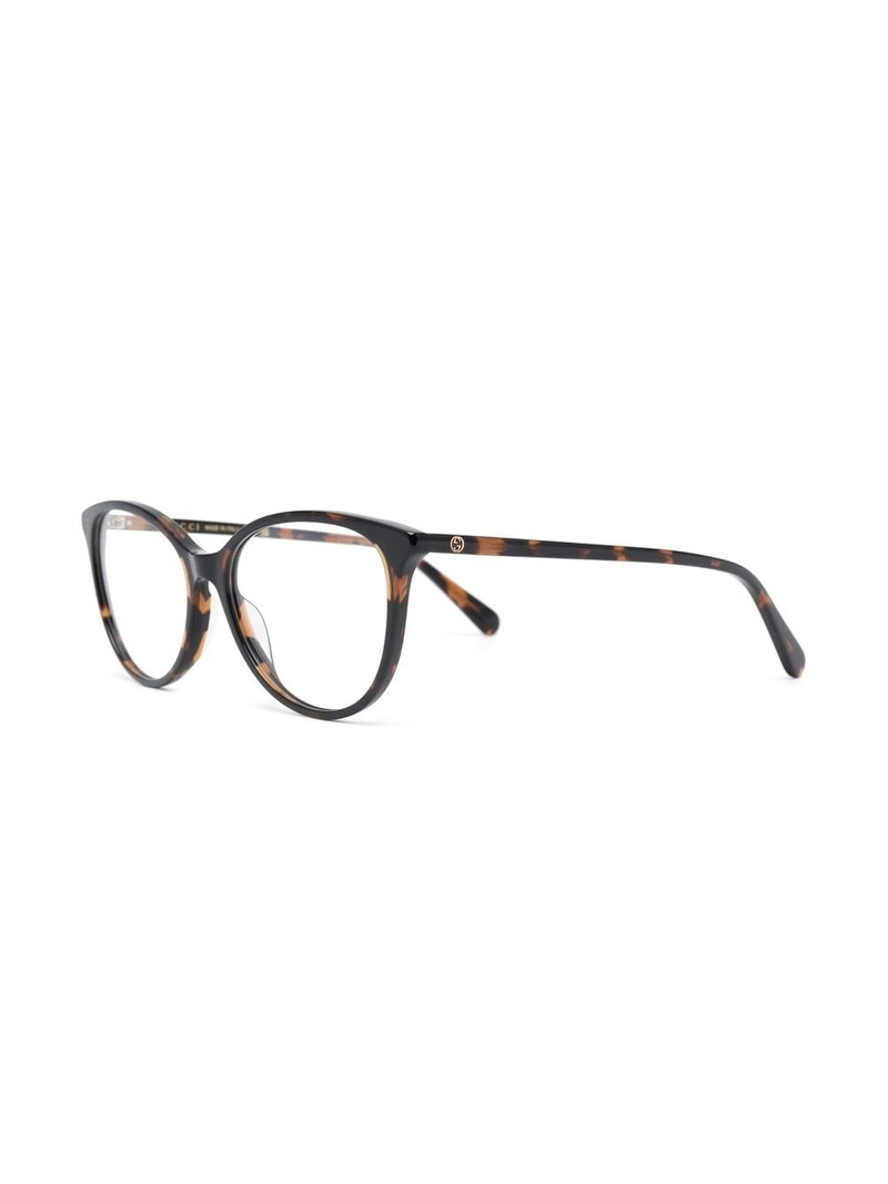 GUCCI tortoiseshell round-frame glasses outlook