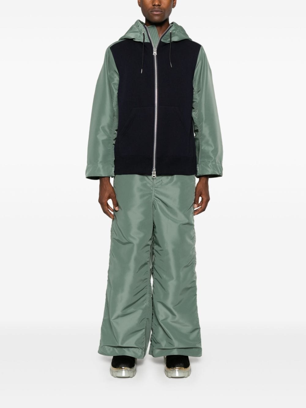 panelled hoodie - 2