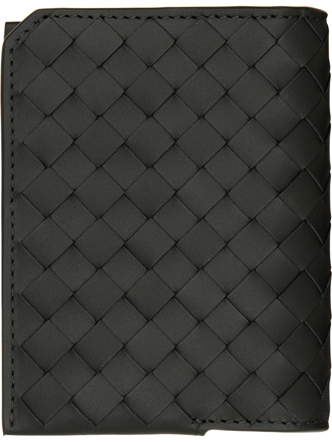 Green Intrecciato Piccolo Flap Card Holder - 2