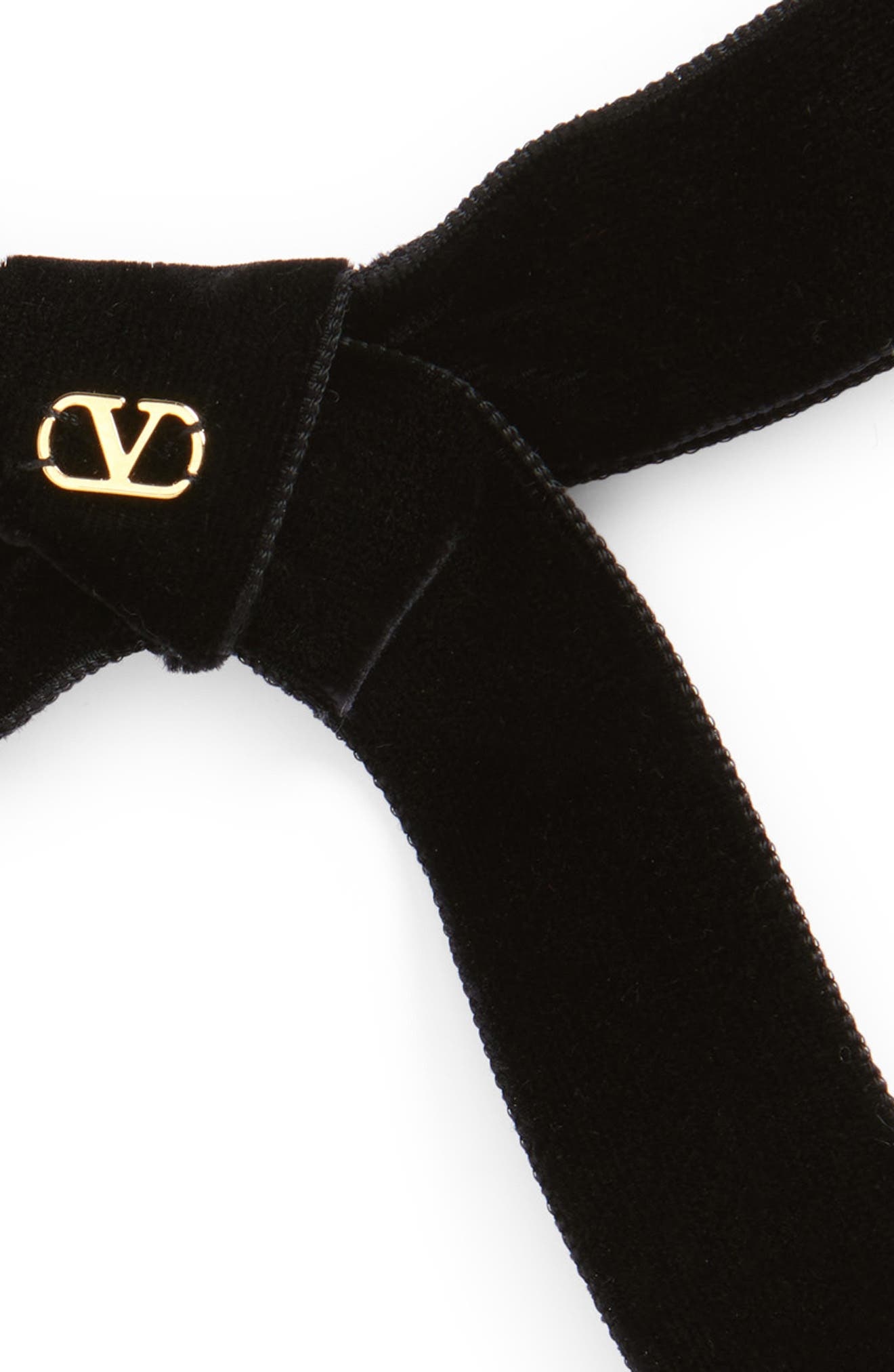 Valentino Garavani Voyage Imaginaire Velvet Bow Hair Clip in N06 Nero/Oro at Nordstrom - 3