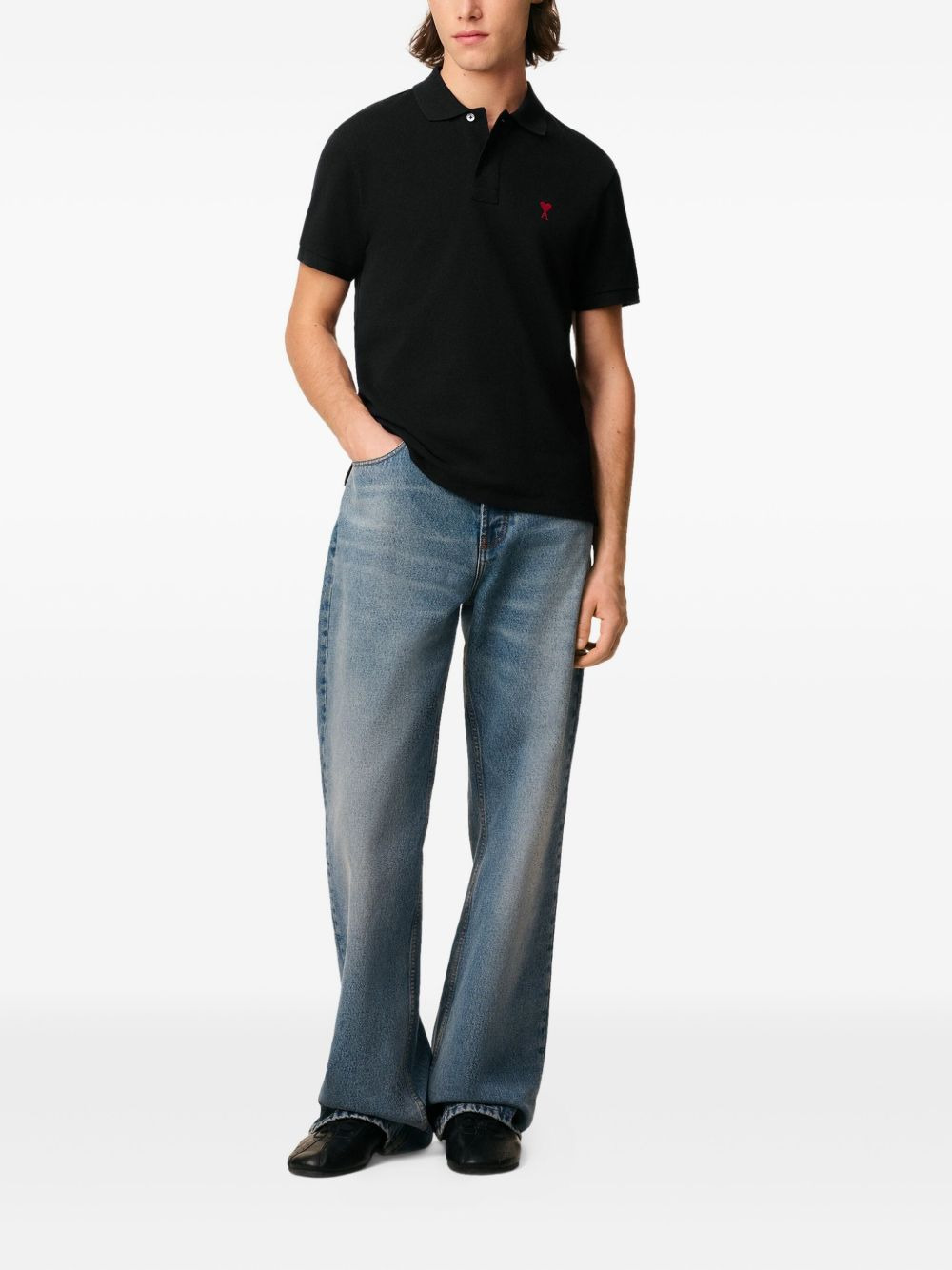 embroidered-heart polo shirt - 2