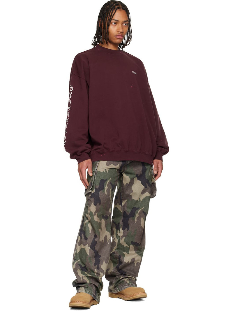 032c Burgundy "Hardcore Since 2001" Oversized Sweatshirt outlook