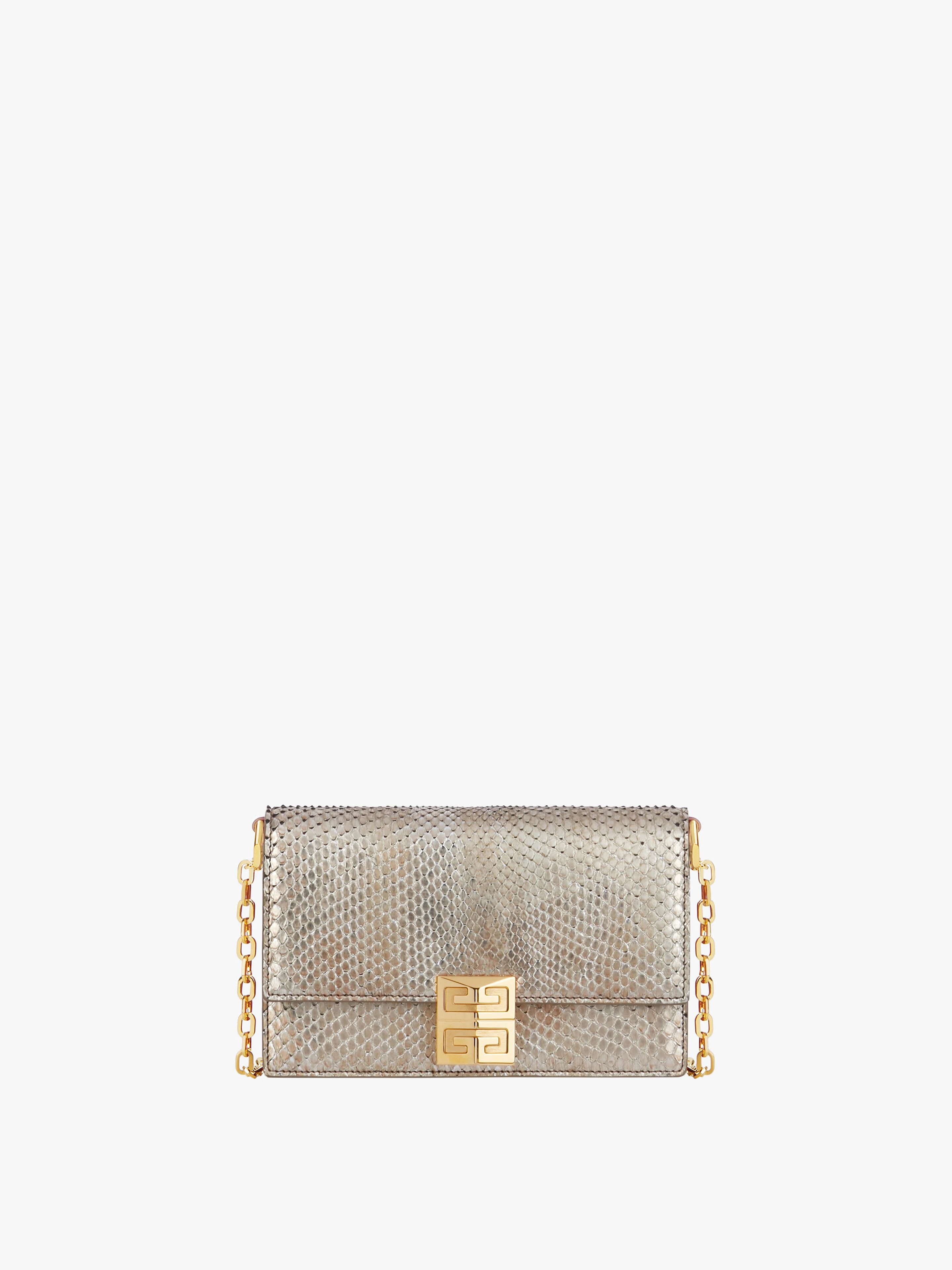 SMALL 4G BAG IN IRIDESCENT PYTHON WITH CHAIN - 1