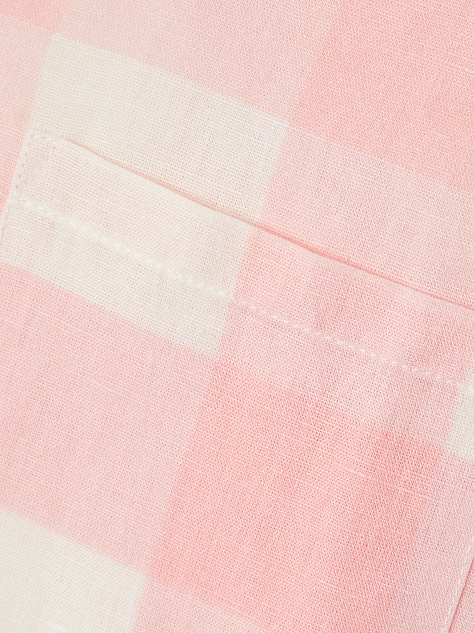 Zouk checked linen and cotton-blend shirt Pink - 4