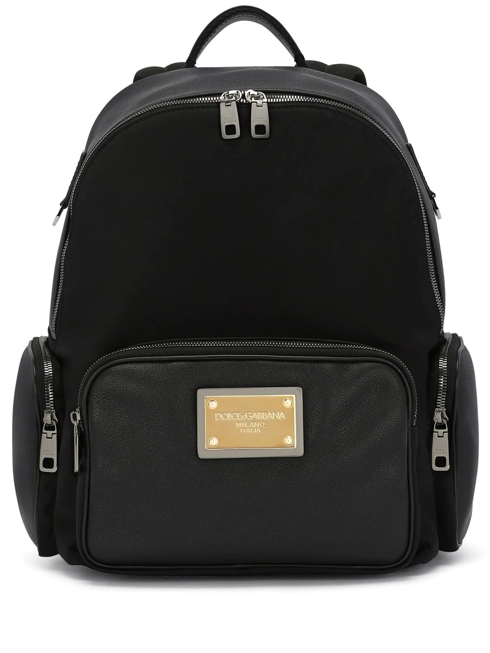 multi-pocket logo-plaque backpack - 1