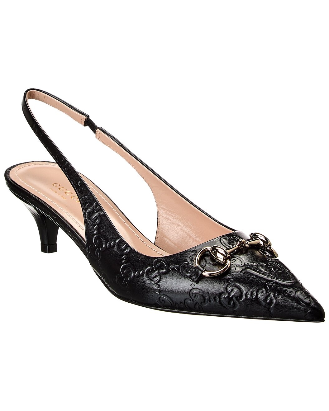 Gucci Horsebit Leather Slingback Pump - 1