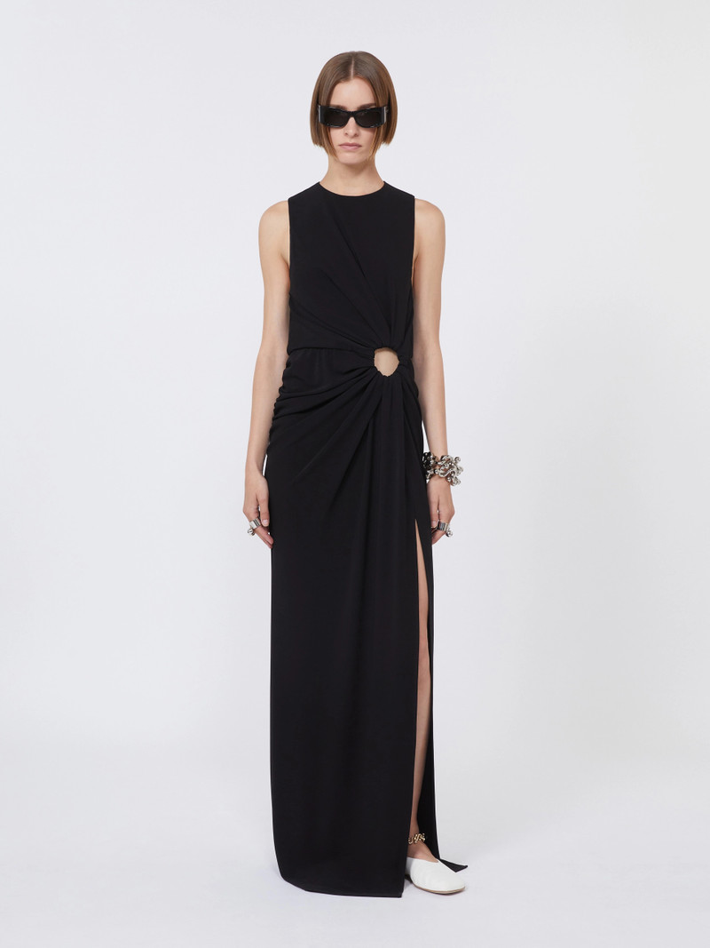Sportmax SALETTA Sleeveless stretch jersey dress - BLACK outlook