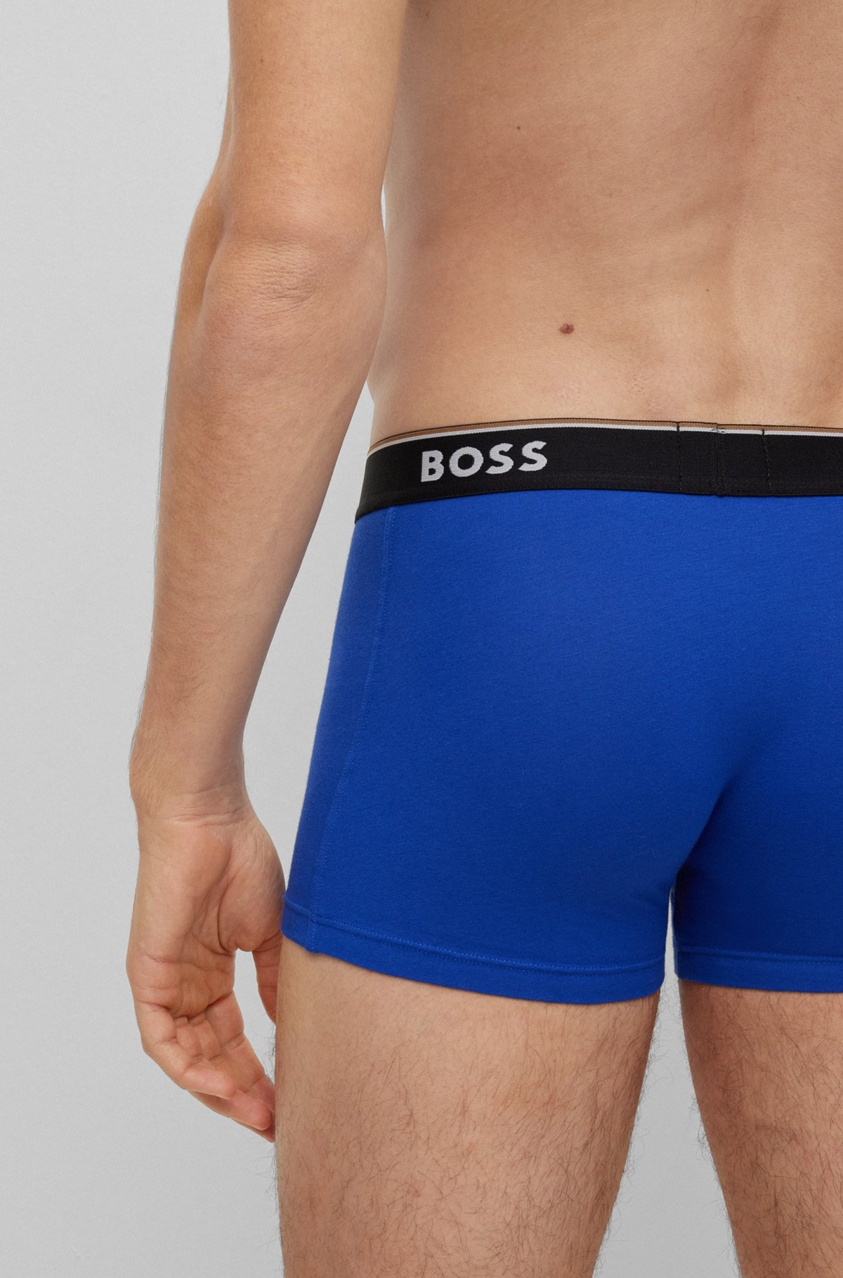 THREE-PACK OF STRETCH-COTTON TRUNKS WITH LOGO WAISTBANDS - 5