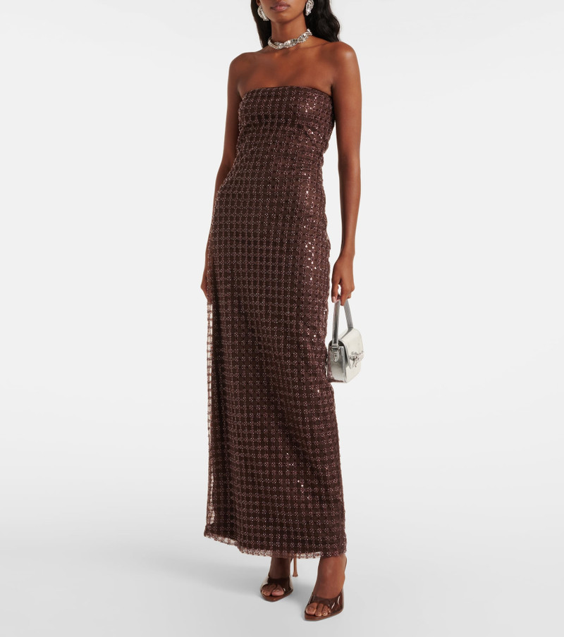 ROTATE Beaded strapless maxi dress outlook