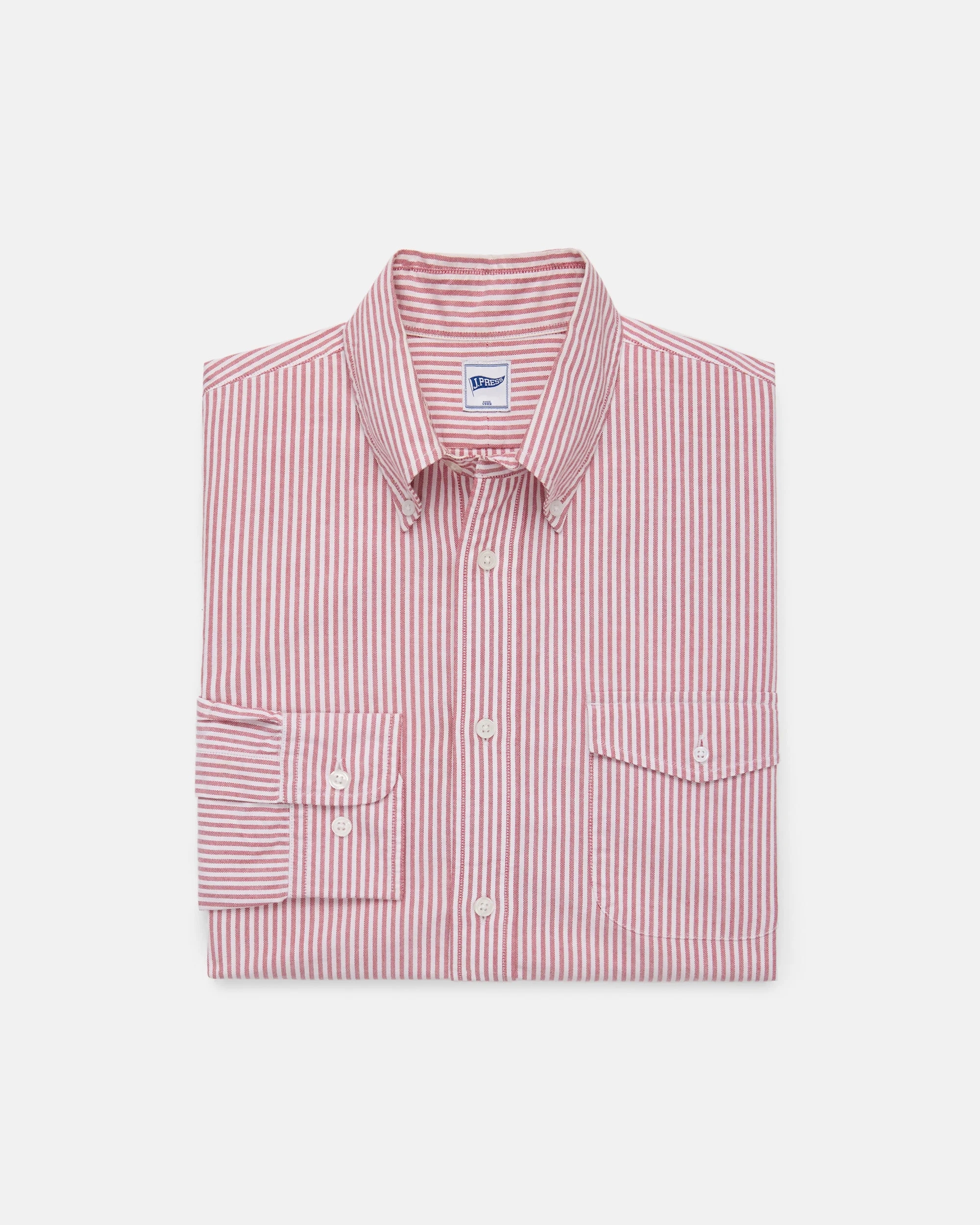 RED ZEPHYR OXFORD STRIPED SHIRT - TRIM FIT - 1