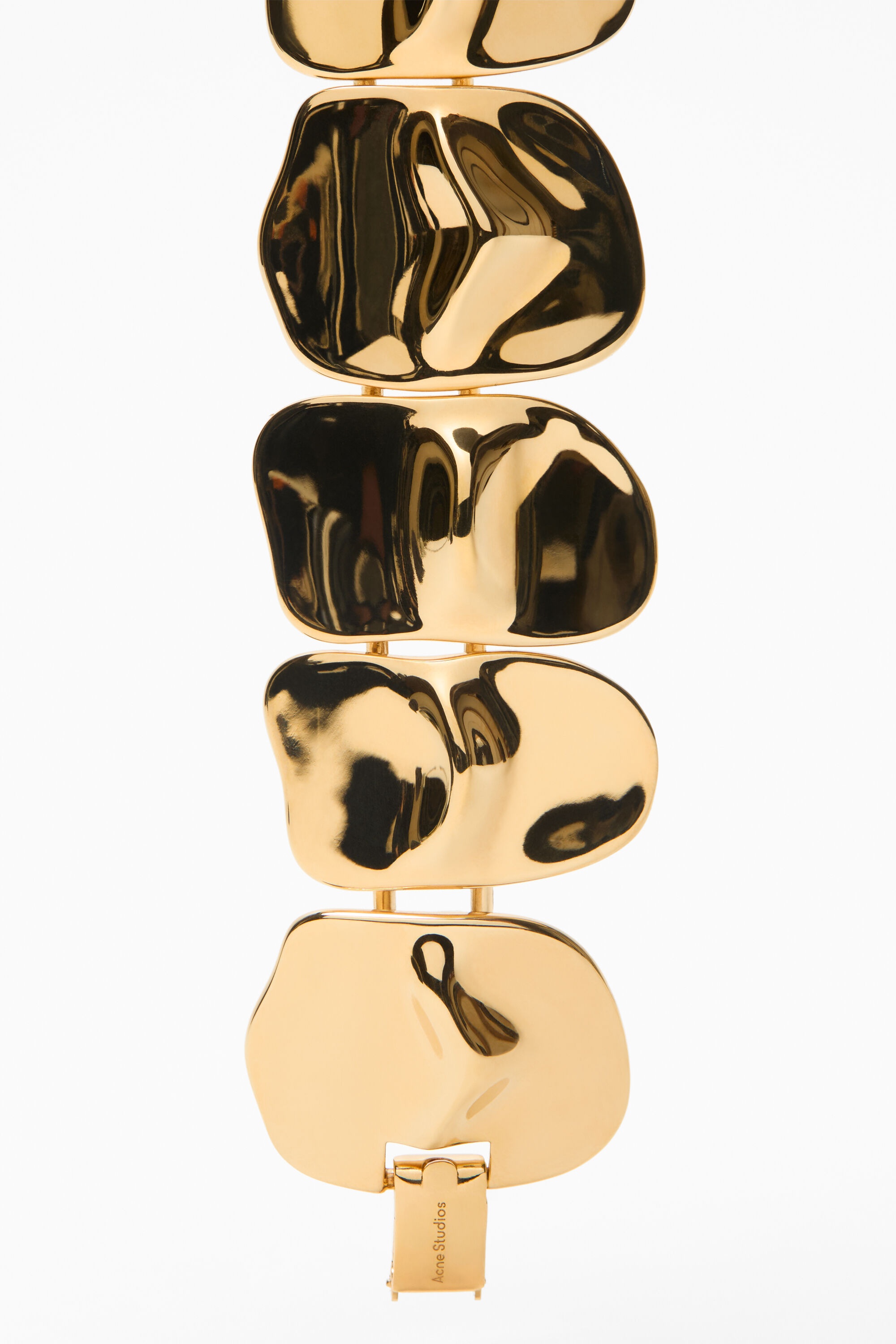 Brass croco scale necklace - Gold - 3