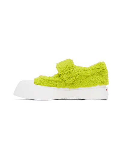 Marni Green & White Merino Mary-Jane Sneakers outlook