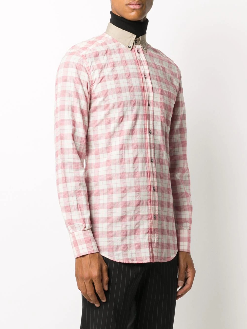 button-down checked shirt - 3