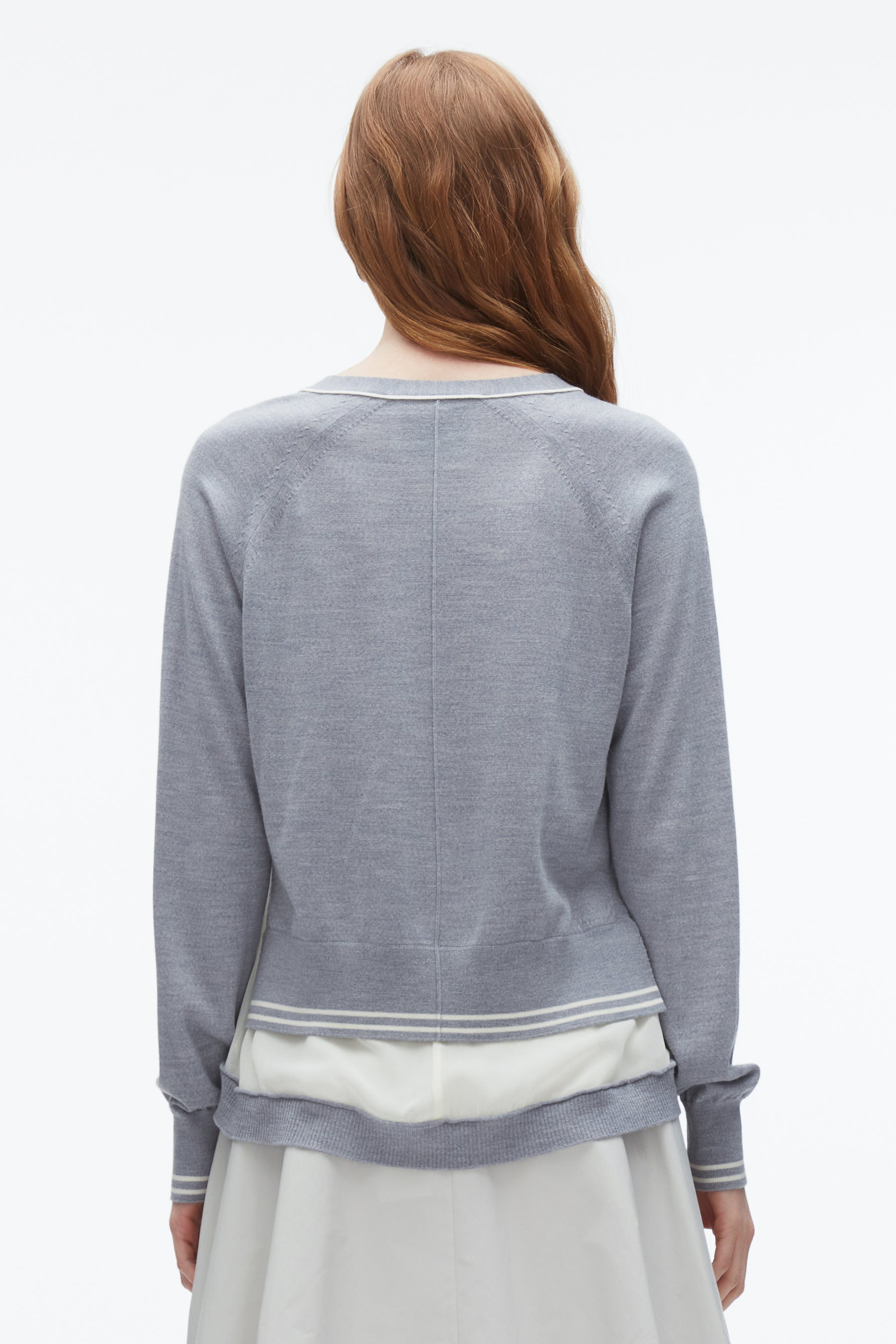Chiffon Hem Boxy Cardigan - 5