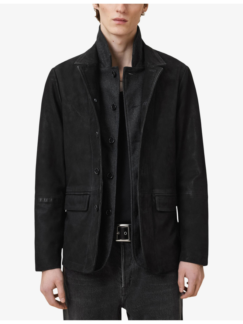 Survey Double-Layered Leather Blazer 3