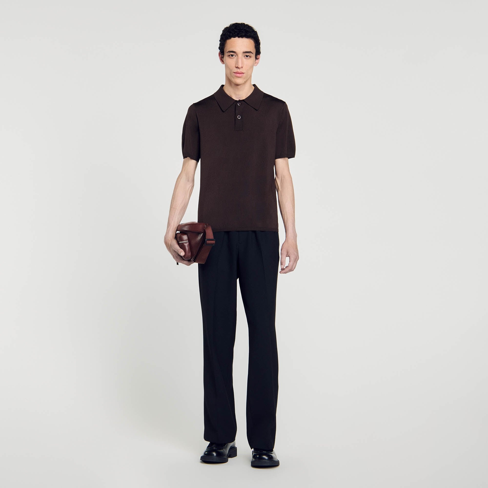 SHORT-SLEEVE KNITTED POLO SHIRT - 2