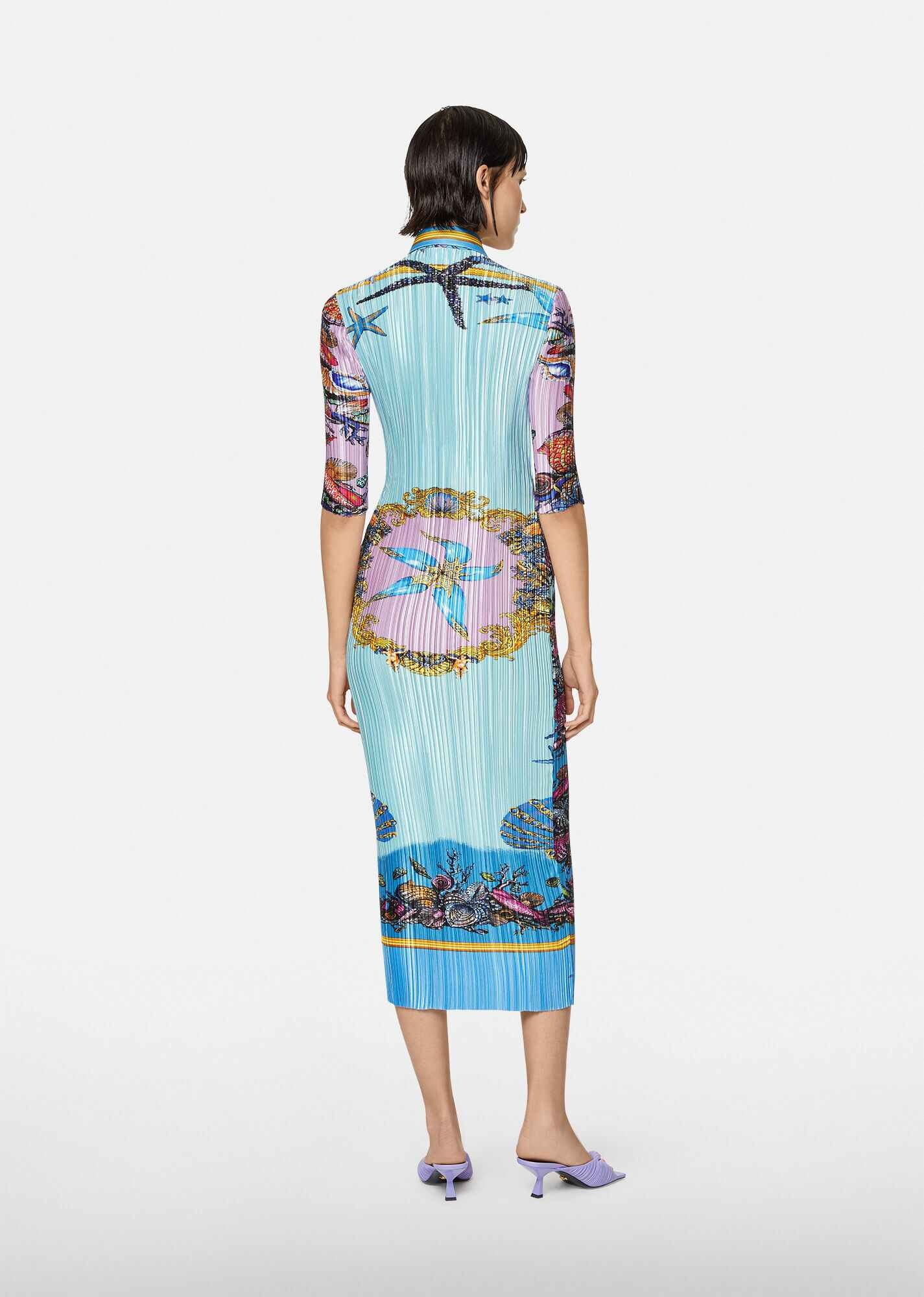 Trésor de la Mer Print Pleated Shirt Dress - 3