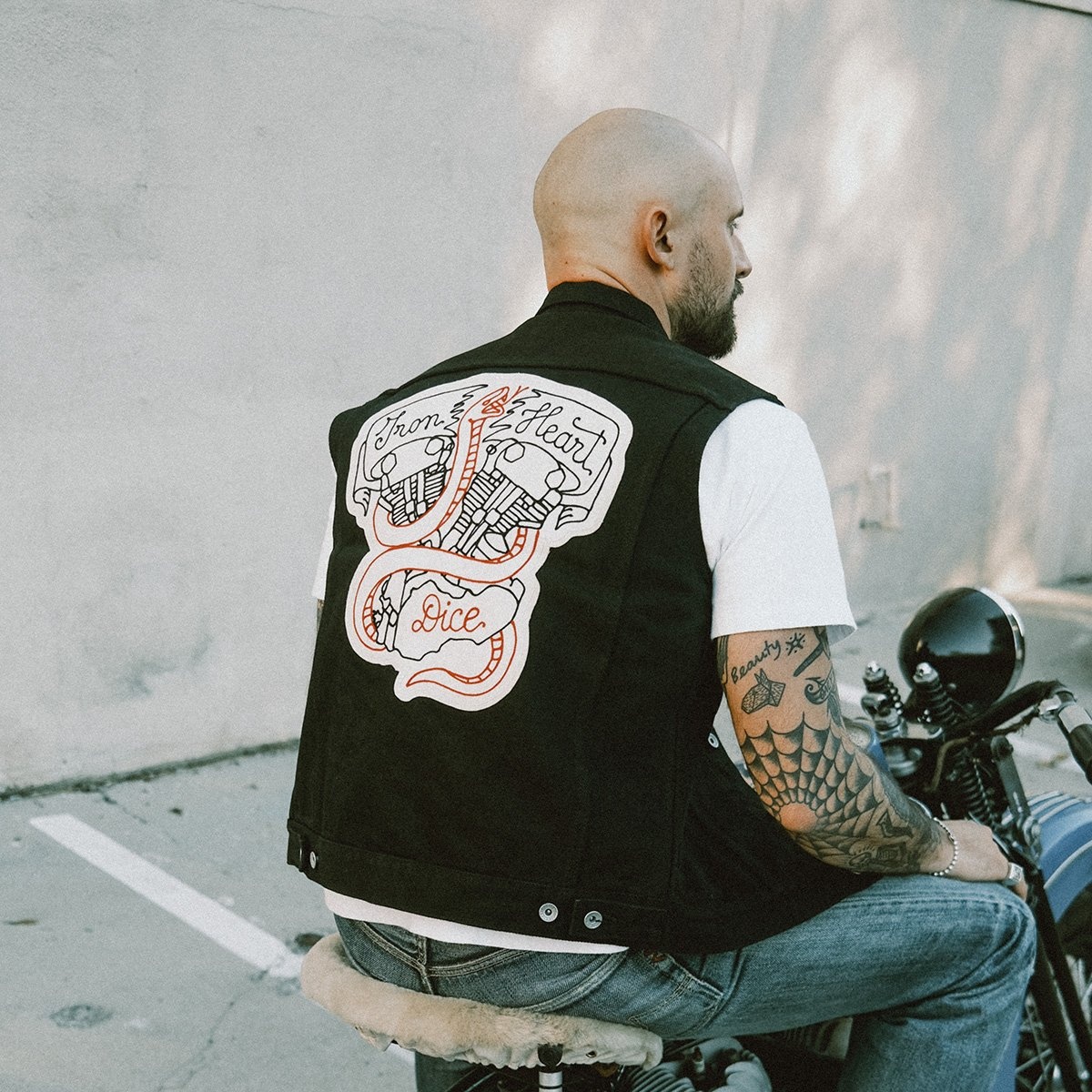 IHV-IHxDM-01 Iron Heart x DicE x Giulio Miglietta Collaboration 21oz Non-Fade Denim Type III Vest wi - 6