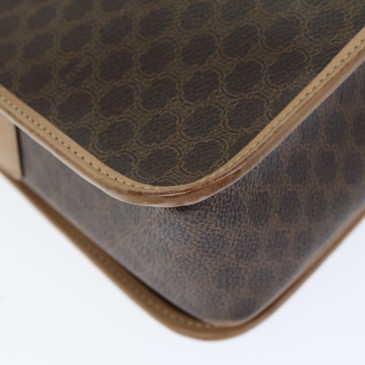 CELINE Macadam Canvas Shoulder Bag Pvc Brown - 13