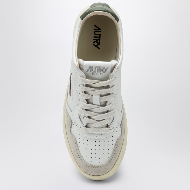 Medalist Low sneakers in white/green leather and suede 3