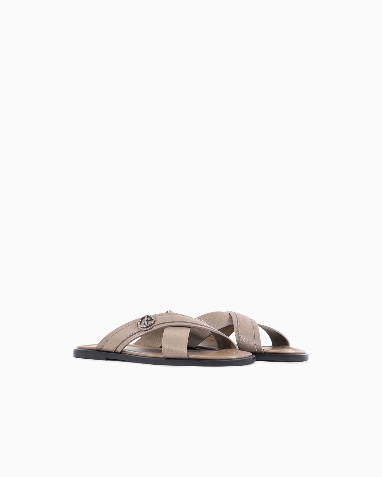 Pebbled-leather cross sandals - 2