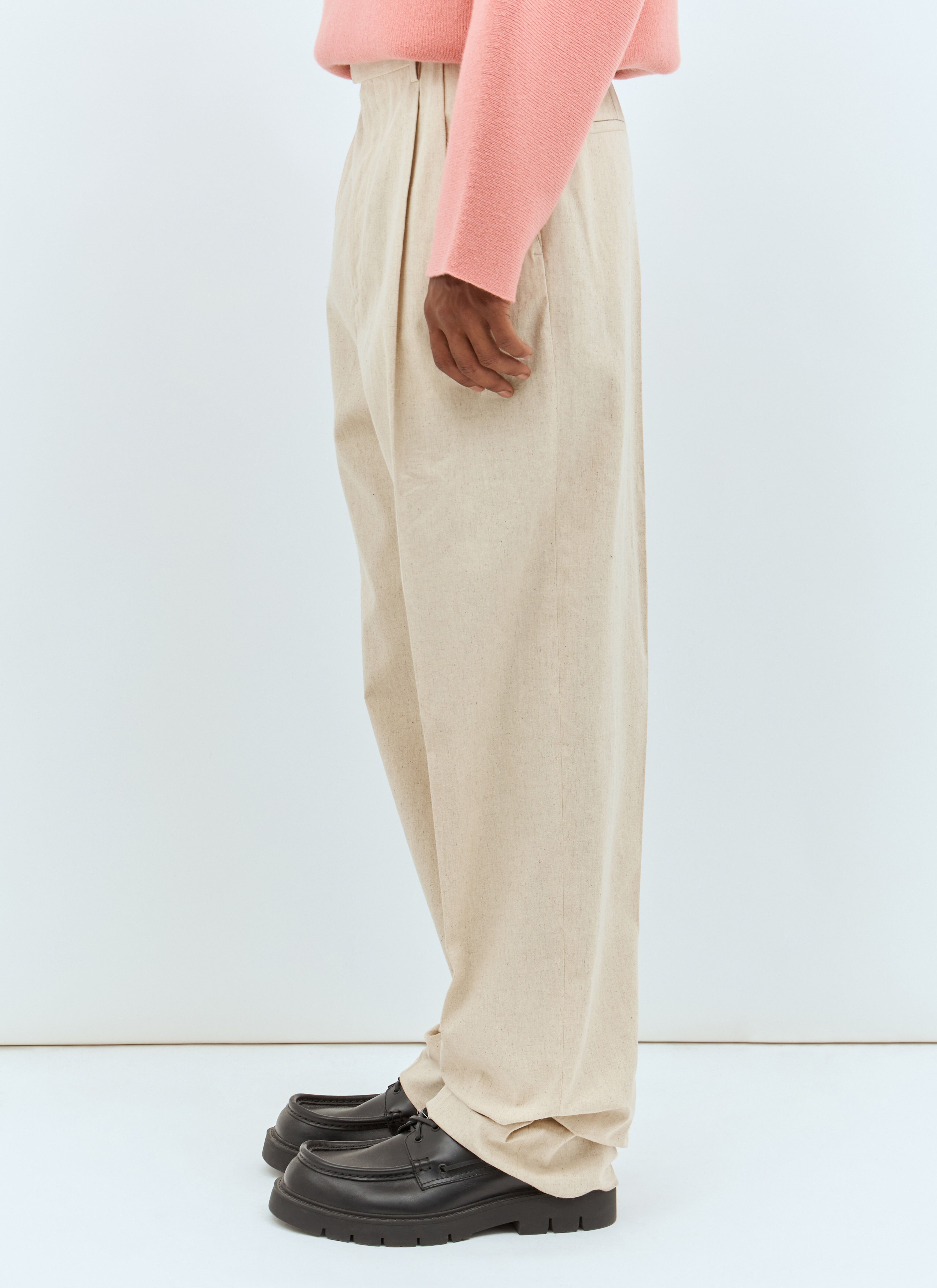 Natural Crisp Poplin Pants - 4