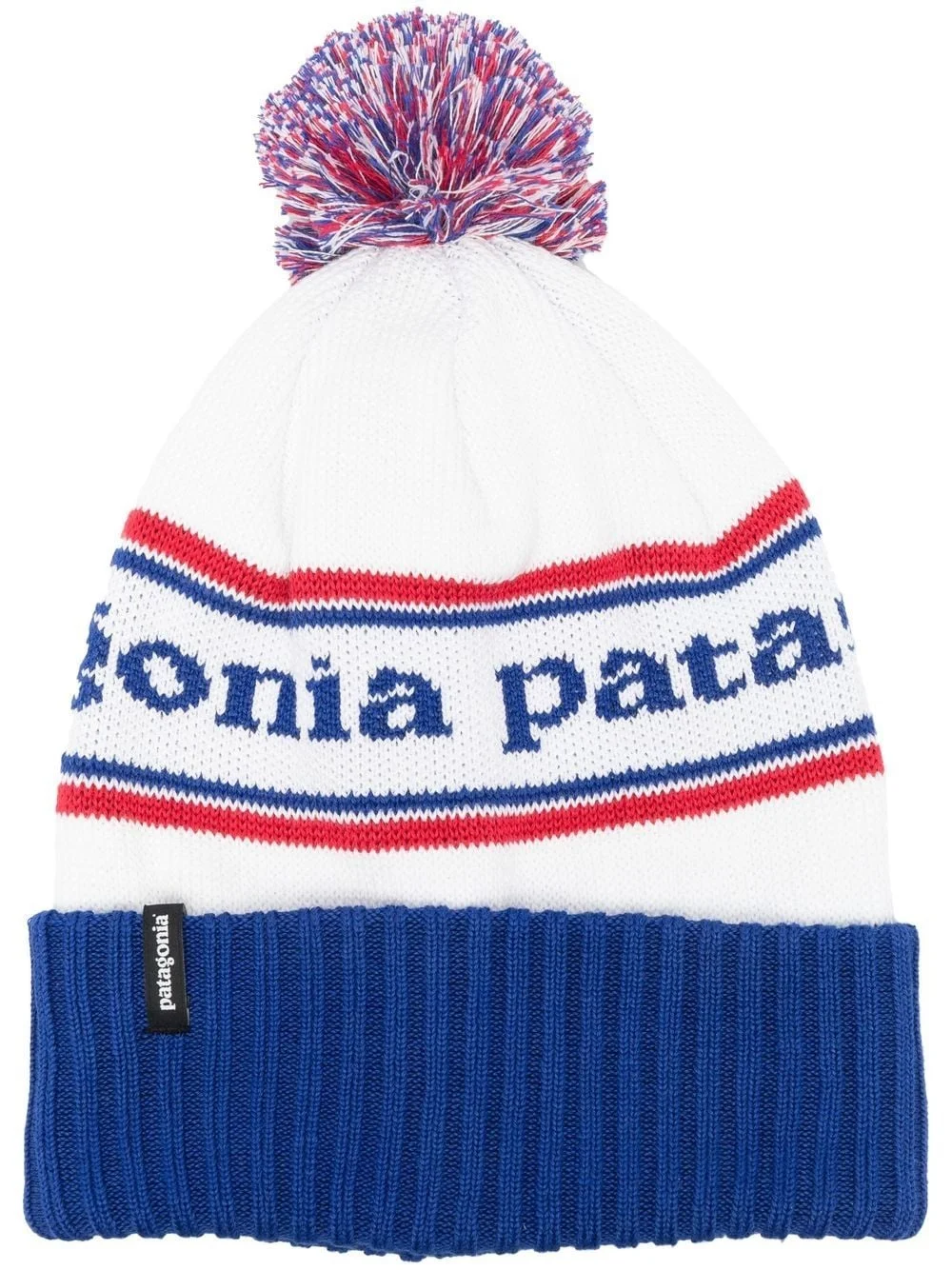 logo-intarsia bobble beanie - 1
