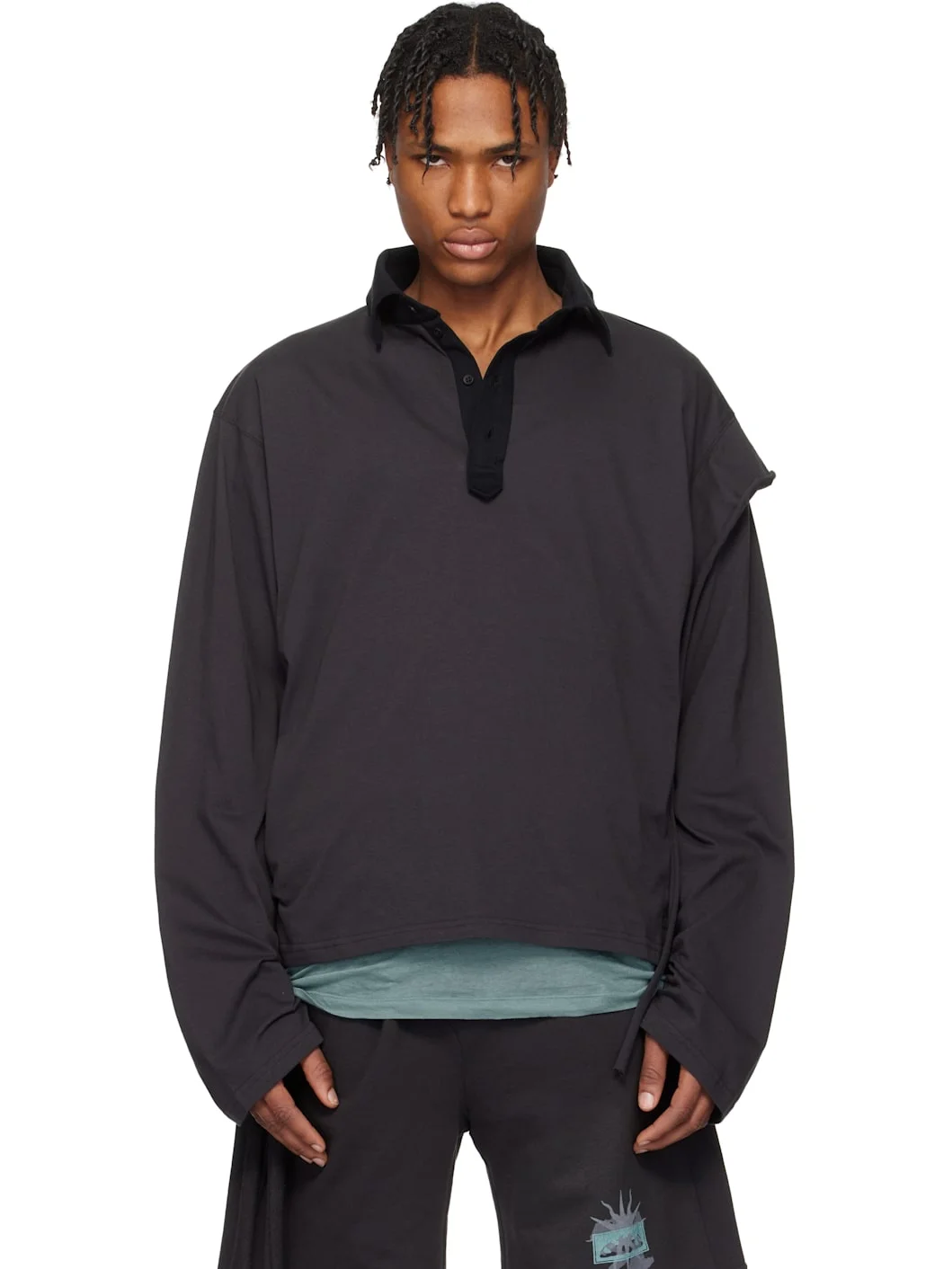 Black Longsleeve Polo - 1