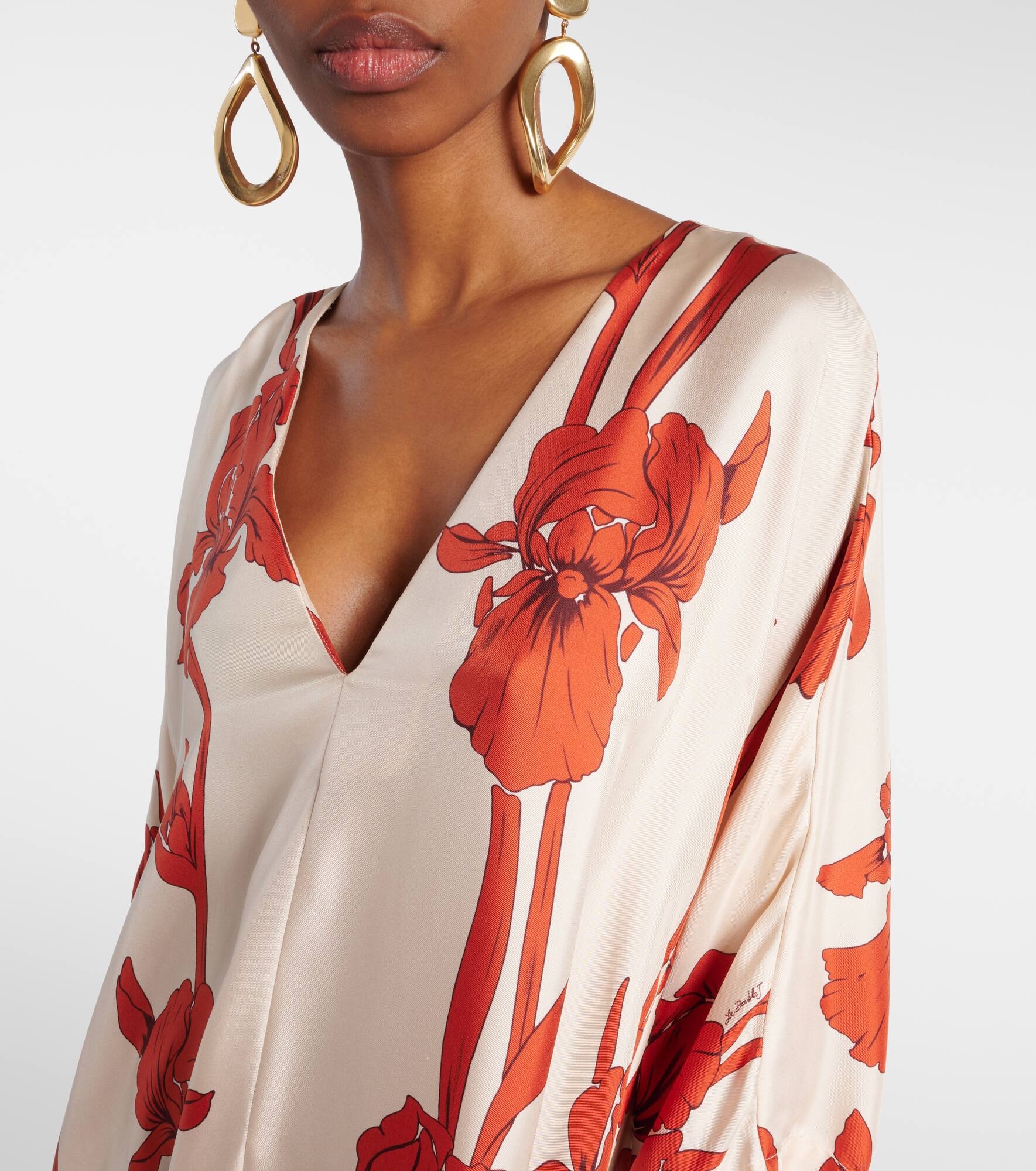 La DoubleJ Floral silk twill maxi dress | mytheresa | REVERSIBLE