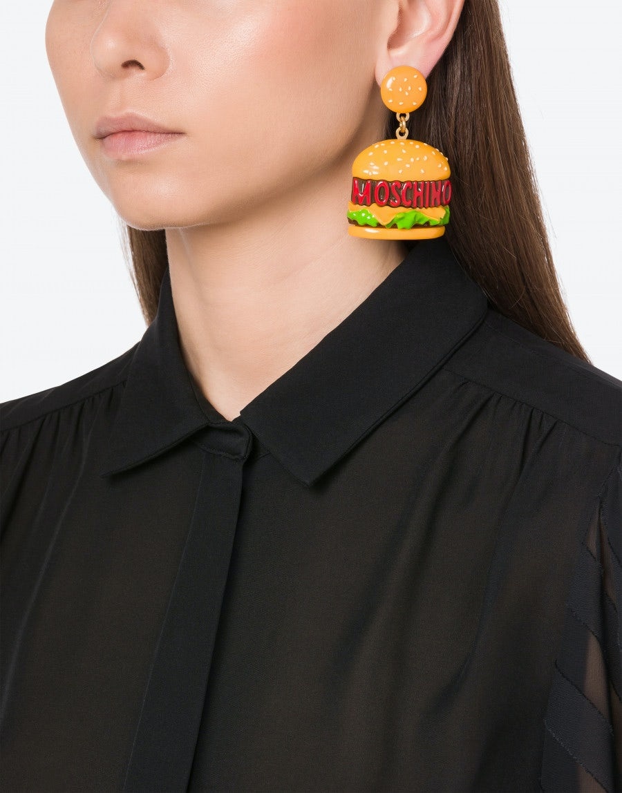 MOSCHINO HAMBURGER EARRINGS - 4