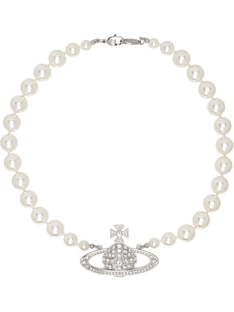 One Row Pearl Bas Relief Choker 1