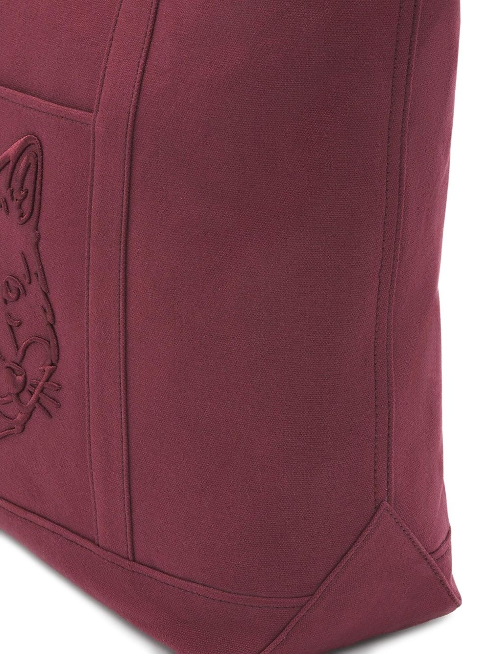 large Fox Head-embroidered tote bag - 4