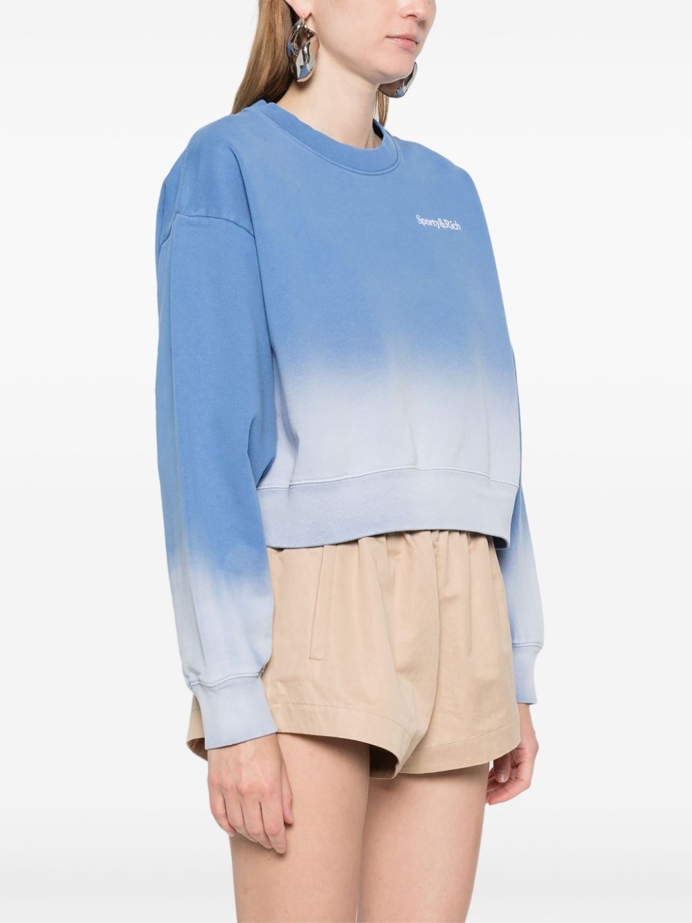 logo-embroidered cropped sweatshirt - 3