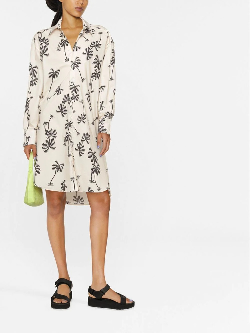 Palm Angels graphic-print cotton shirt dress outlook