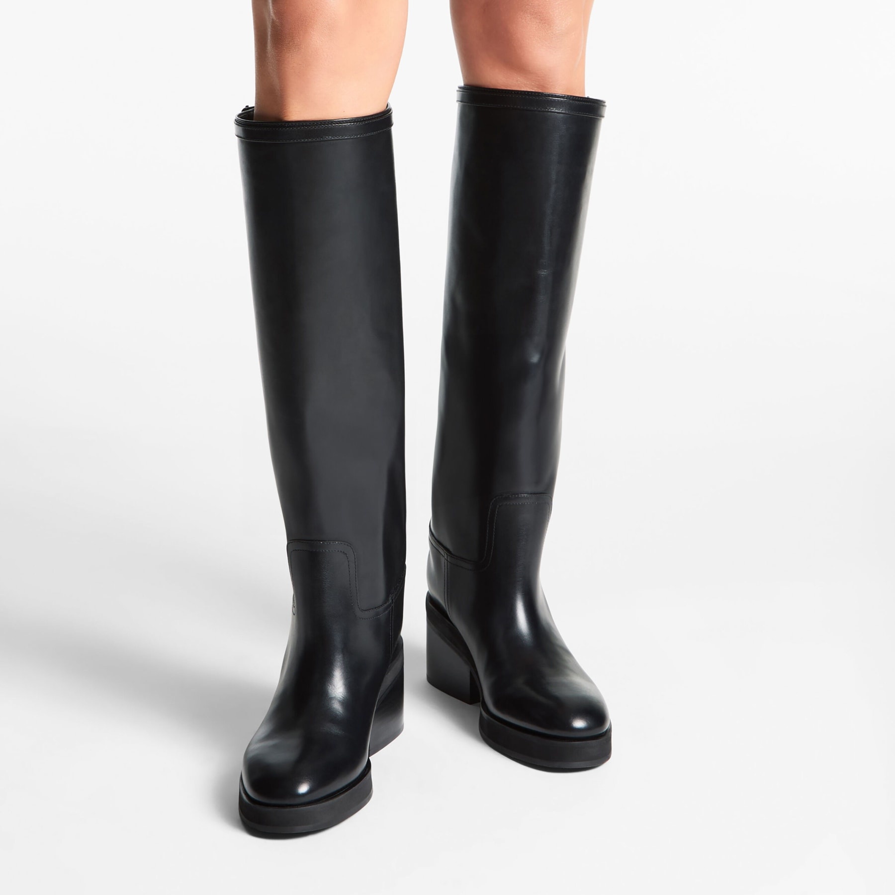 JIMMY CHOO Brooklyn Knee Boot 50 Black Leather Knee-High