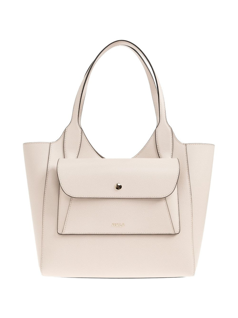 small Lea flap leather tote bag 1