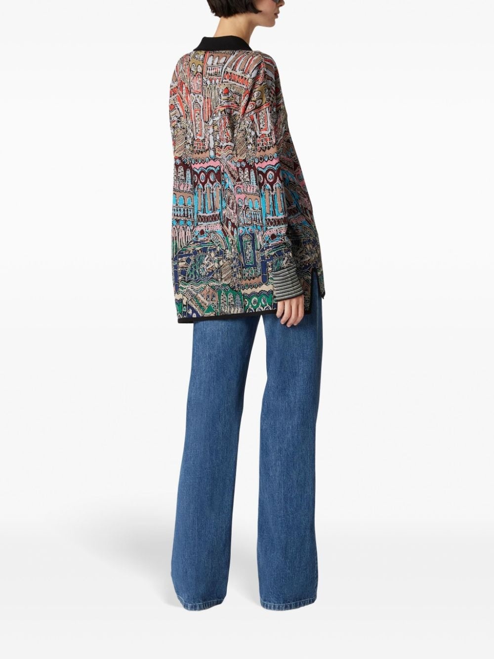 knitted-panel jeans - 3