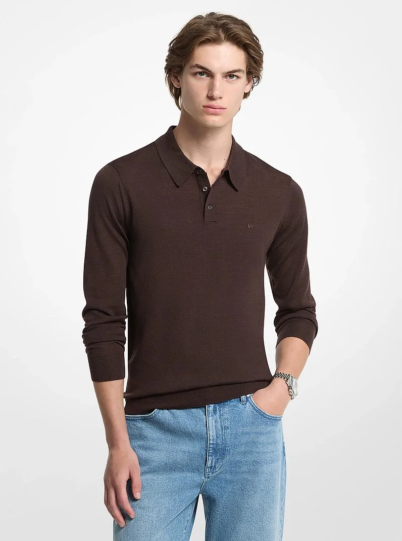 Merino Wool Polo Sweater - 1